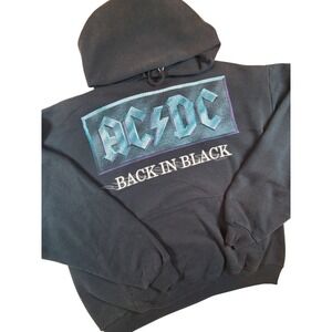 ACDC‎ Back in Black 1996 Hoodie Sweatshirt Concert Tour Graphic Print Size L